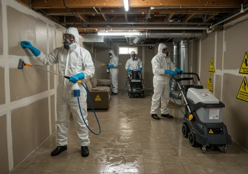 Basement Moisture Removal and Structural Drying process in Willowbrook, CA